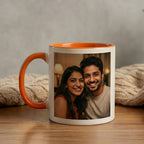 Orange Ceramic Customized Photo Mug