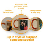 Orange Ceramic Customized Photo Mug