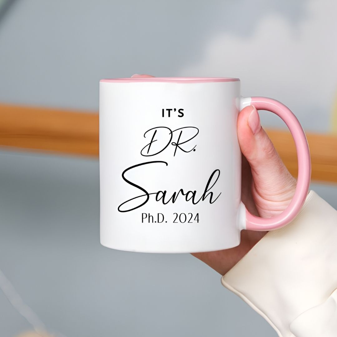 Personalized PInk PhD Doctor Mug