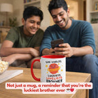 Loveliest Brother Personalized Mug Red