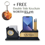 Personalized MDF Wood 3-Slot Desk Organizer for CA