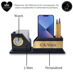 Personalized MDF Wood 3-Slot Desk Organizer for CA