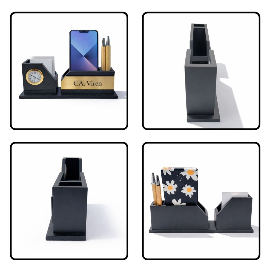 Personalized MDF Wood 3-Slot Desk Organizer for CA