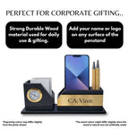 Personalized MDF Wood 3-Slot Desk Organizer for CA