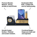 Personalized MDF Wood 3-Slot Desk Organizer for CA