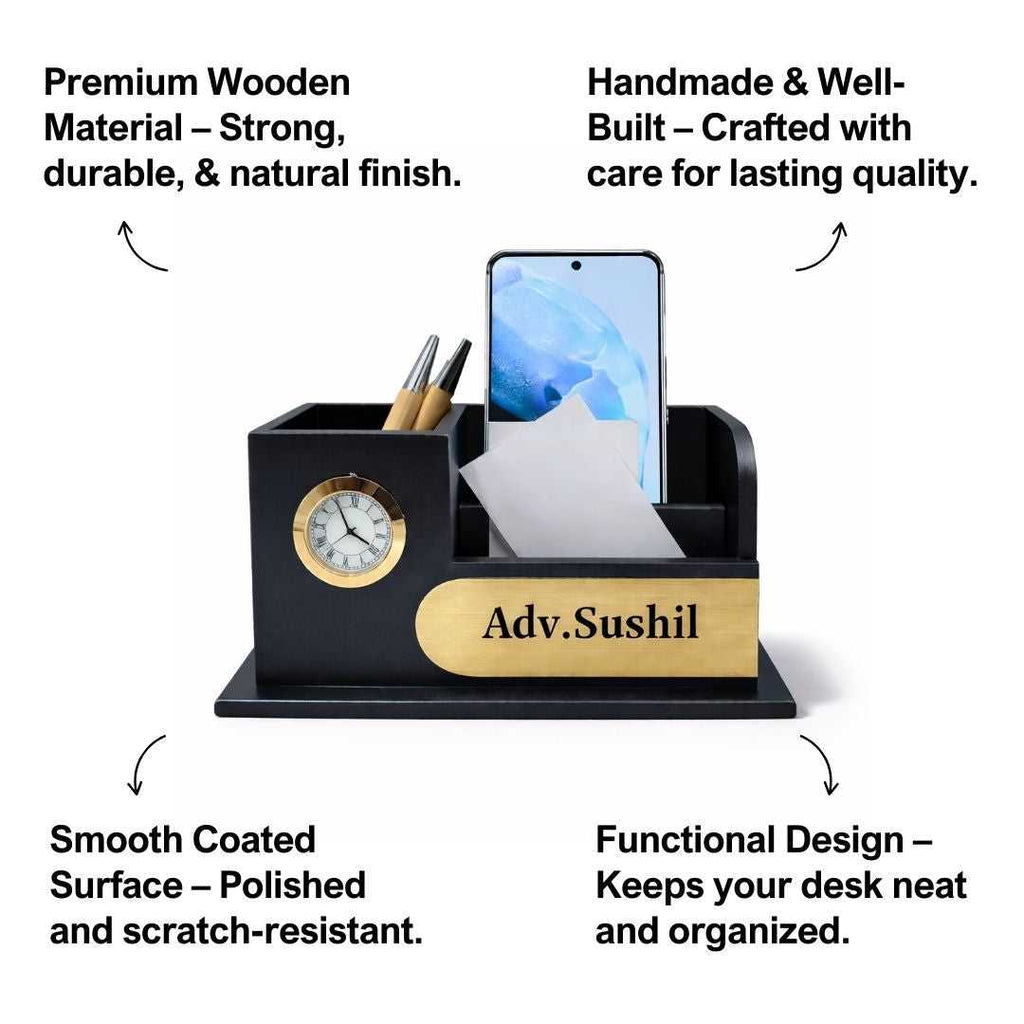 Personalized MDF Wooden Pen Stand for Advocates
