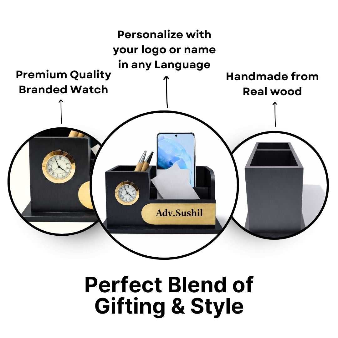 Personalized MDF Wooden Pen Stand for Advocates