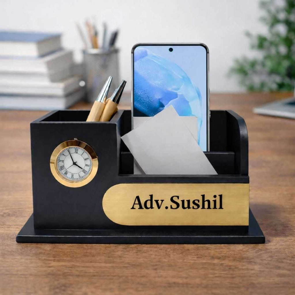 Personalized MDF Wooden Pen Stand for Advocates