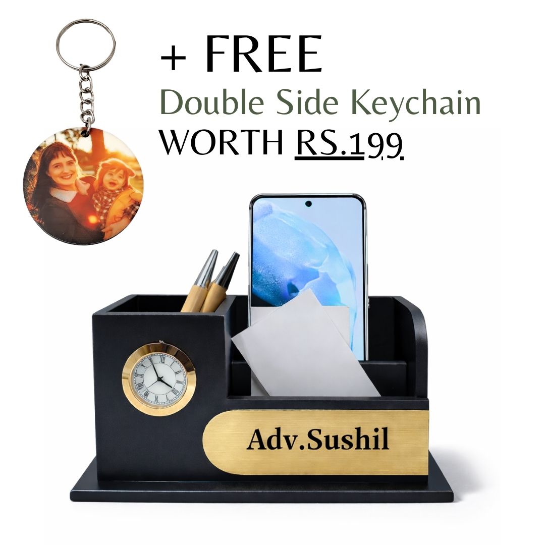 Personalized MDF Wooden Pen Stand for Advocates