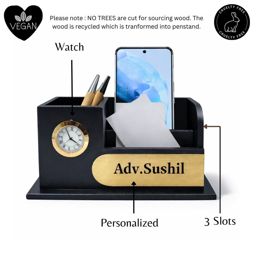 Personalized MDF Wooden Pen Stand for Advocates