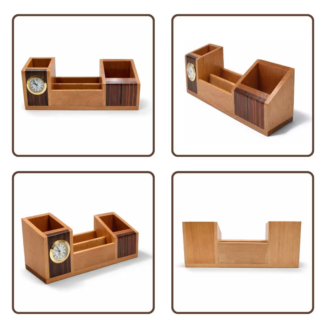 Personalized 4-in-1 Wooden Pen Stand