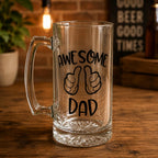 Awesome Dad Glass Beer Mug