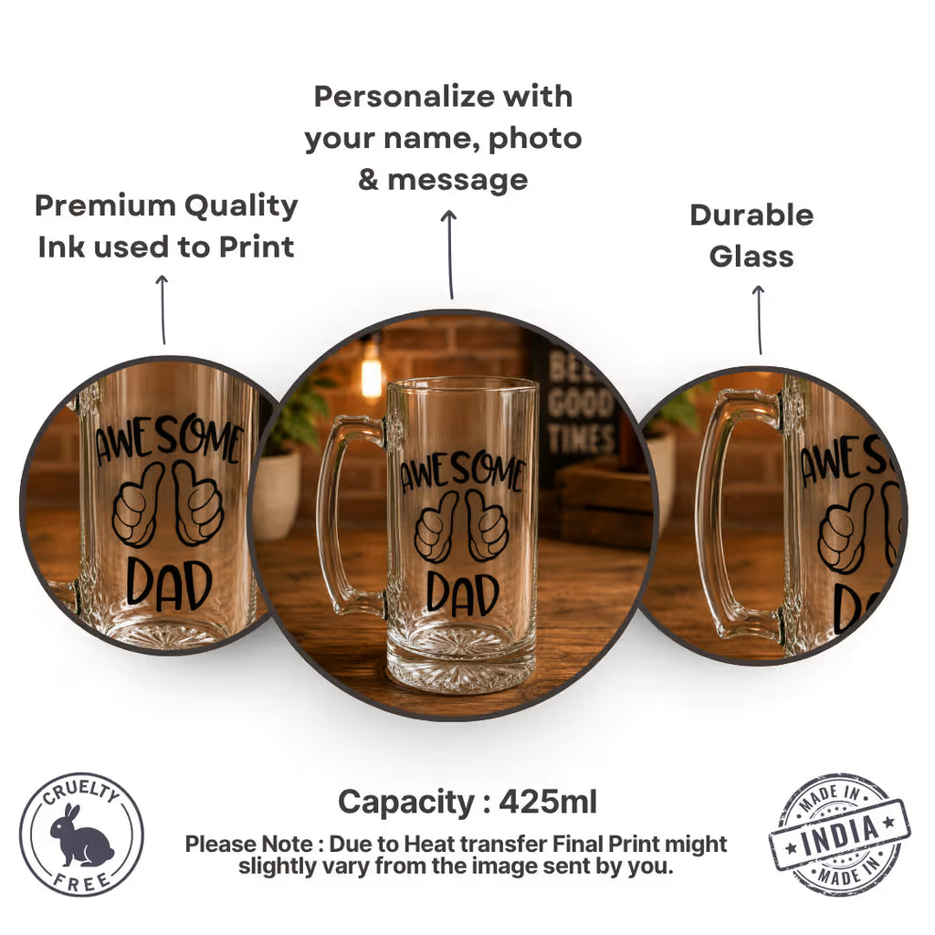 Awesome Dad Glass Beer Mug