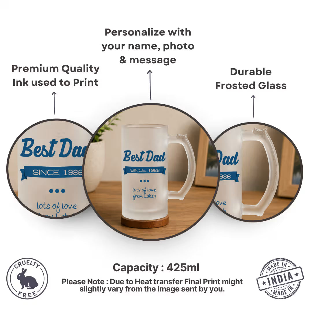 Best Dad Customized Frosted Beer Mug