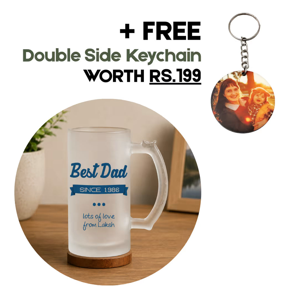 Best Dad Customized Frosted Beer Mug