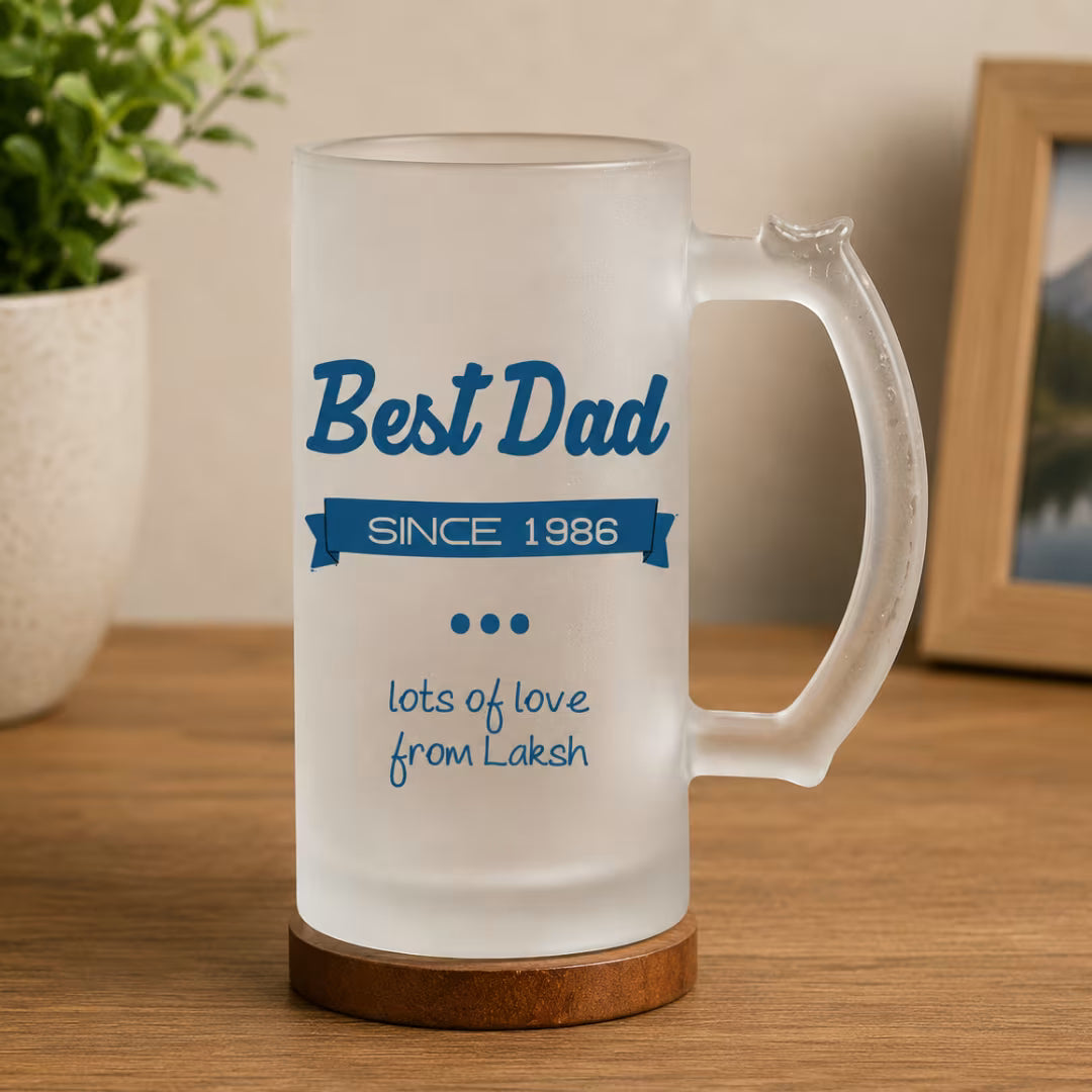 Best Dad Customized Frosted Beer Mug