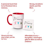 Custom Ceramic Red Coffee Mug & MDF Coaster - Personalized for Mom