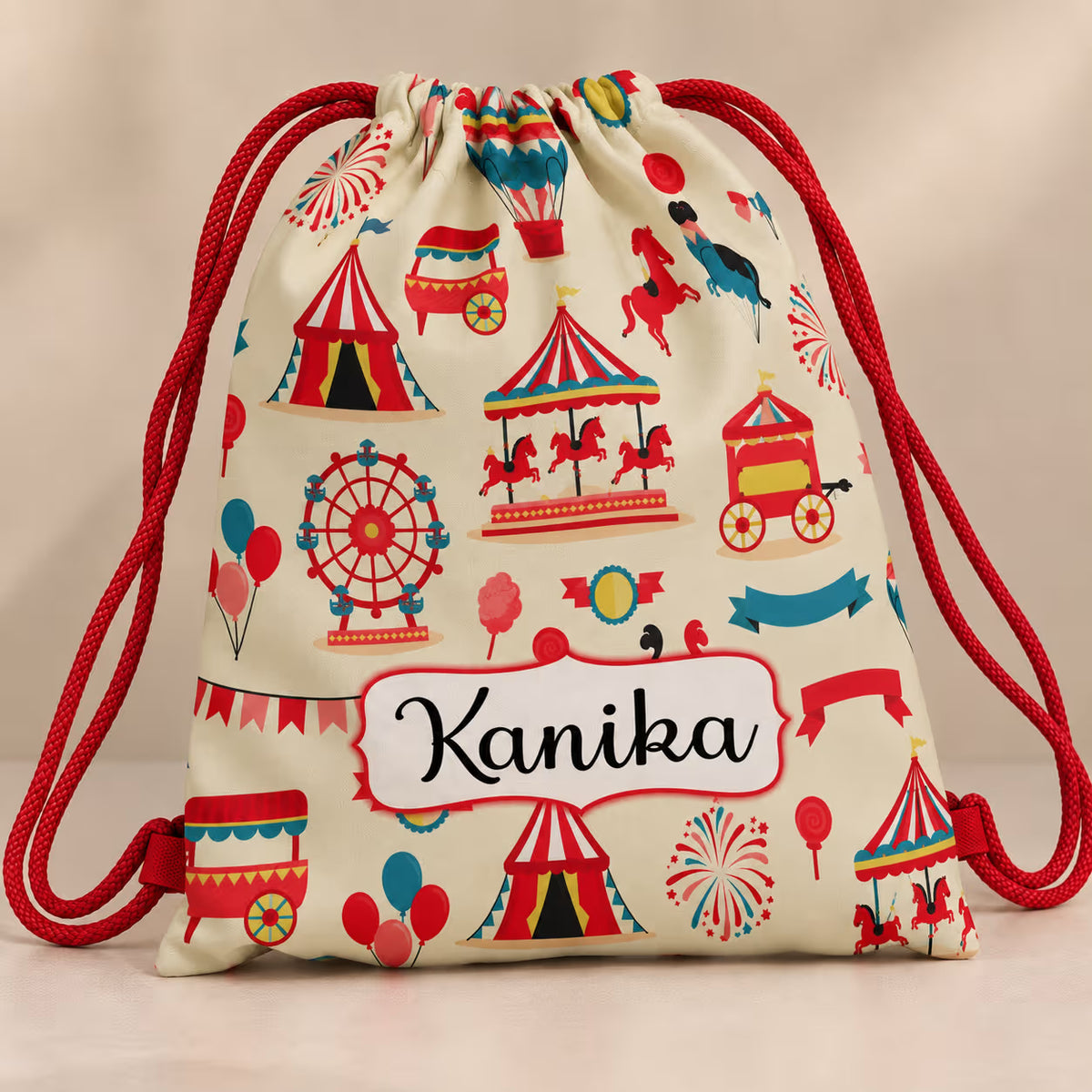 Customized Carnival Theme Drawstring Shoulder Bag