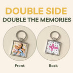 Crossword Puzzle & Photo Metal Keychain for Mom