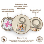 Crossword Puzzle & Photo Metal Keychain for Mom