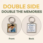Custom Name & Photo Square Metal Keychain for Dad