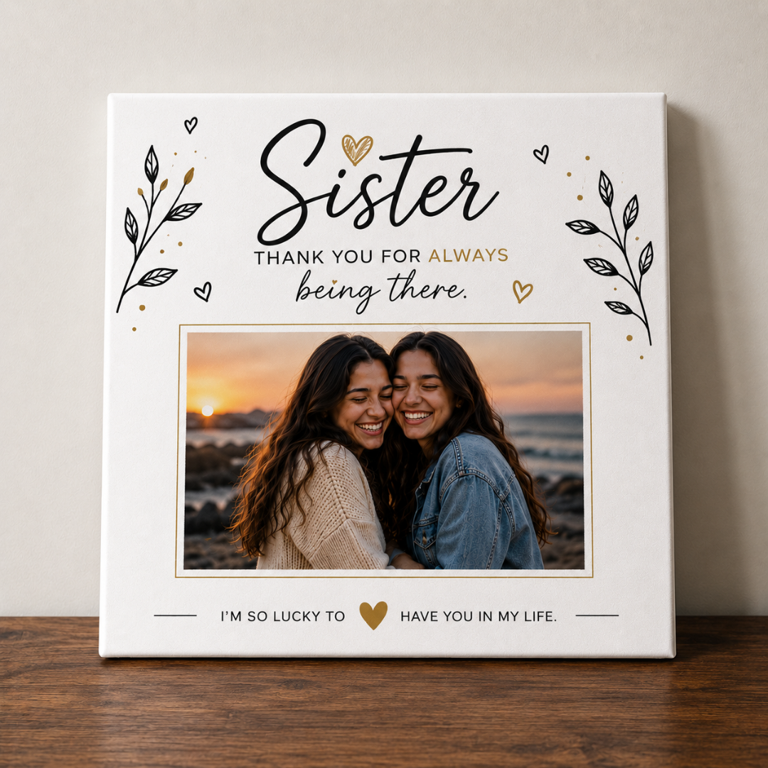 Custom Photo "Thank You" Sister Ceramic Tile