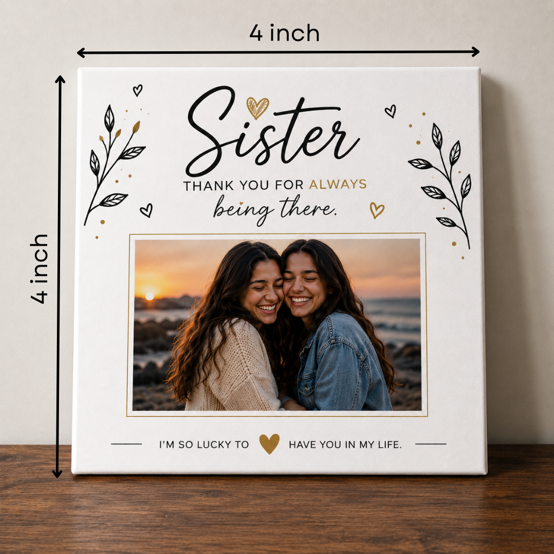 Custom Photo "Thank You" Sister Ceramic Tile