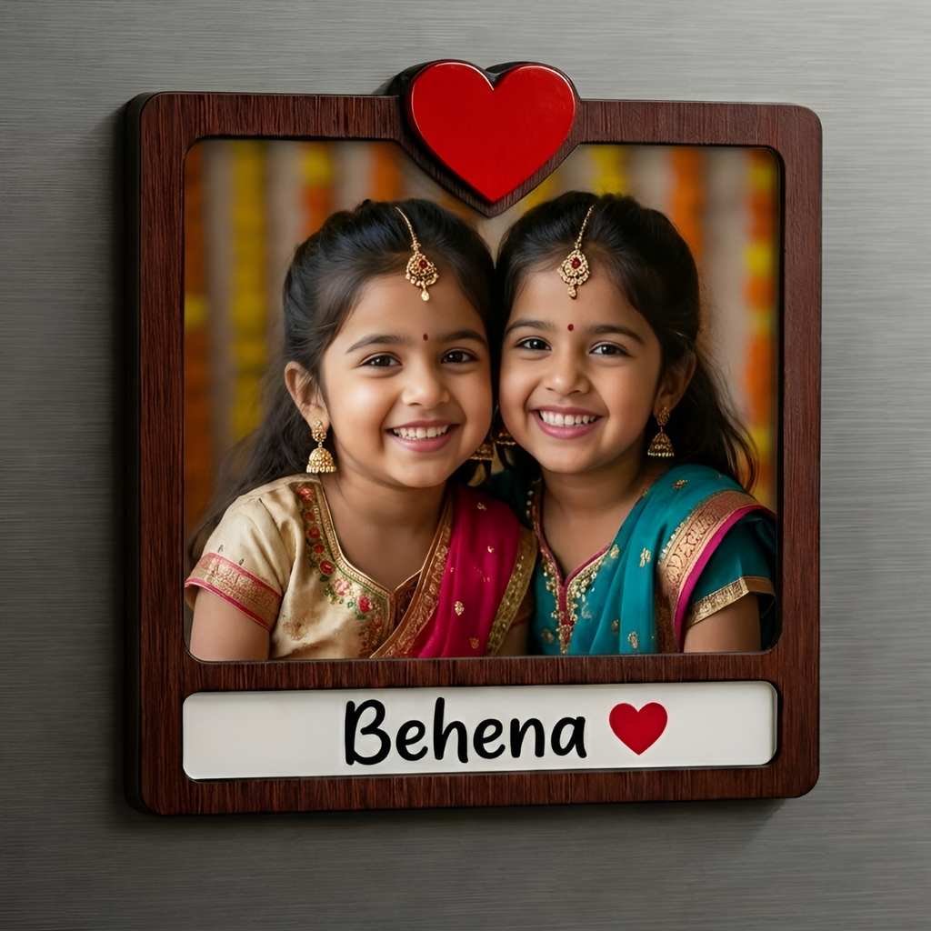 Sister Quote MDF Circle Wooden Magnet