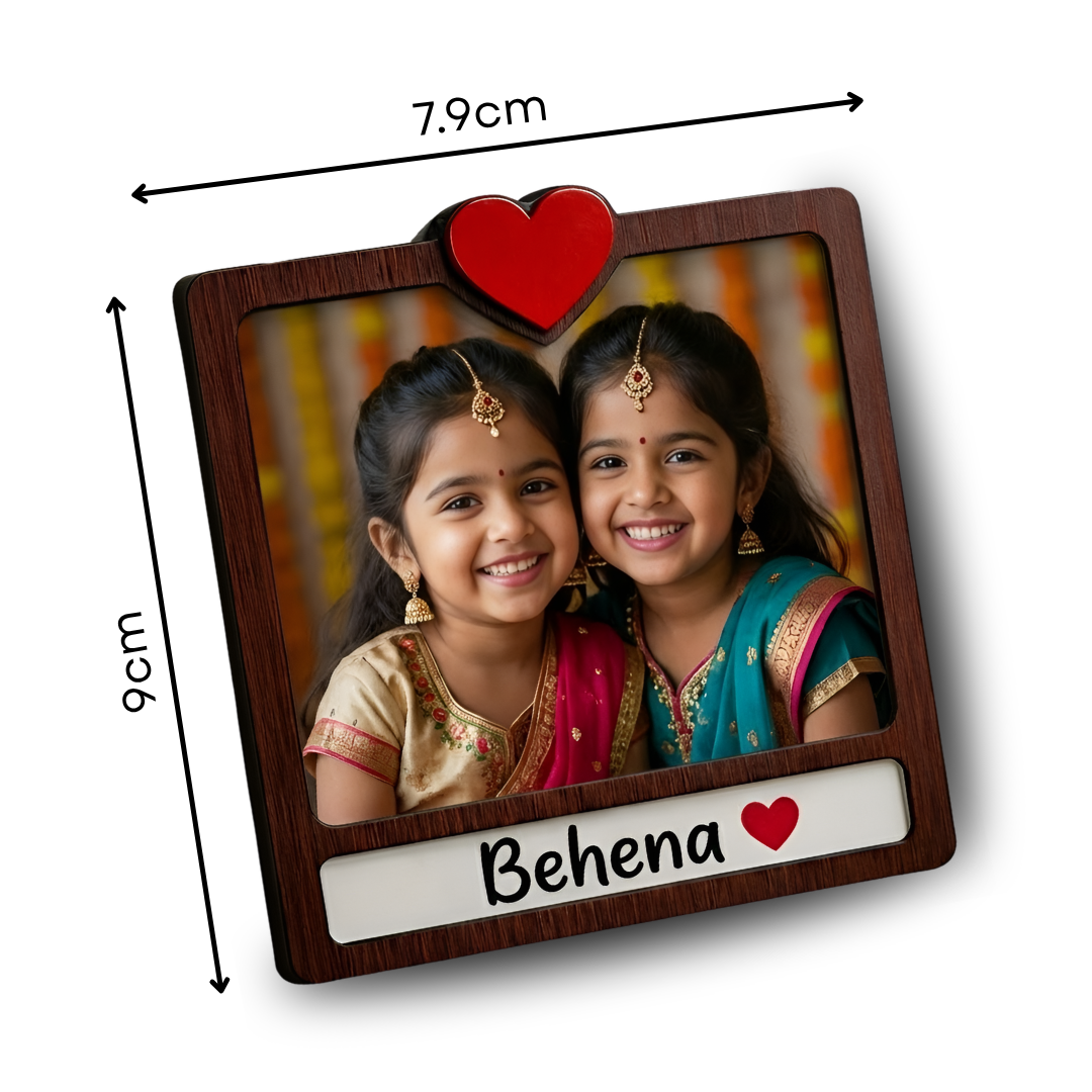 Sister Quote MDF Circle Wooden Magnet