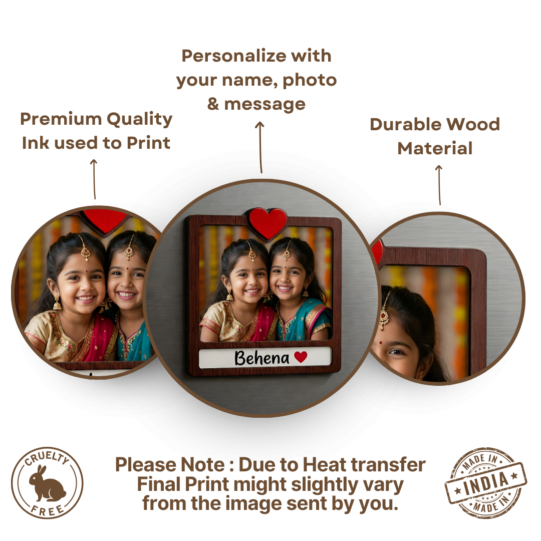 Sister Quote MDF Circle Wooden Magnet