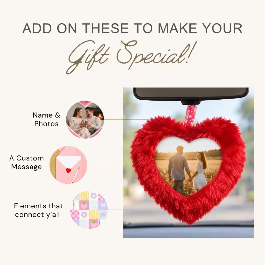 Red Mini Heart Customized Photo Furr Pillow