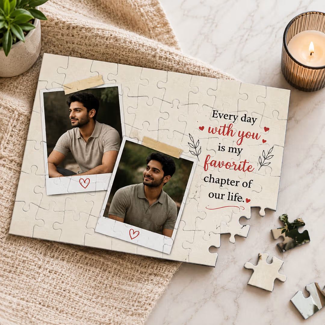 Personalized 2 Photo Love Puzzle for Husband