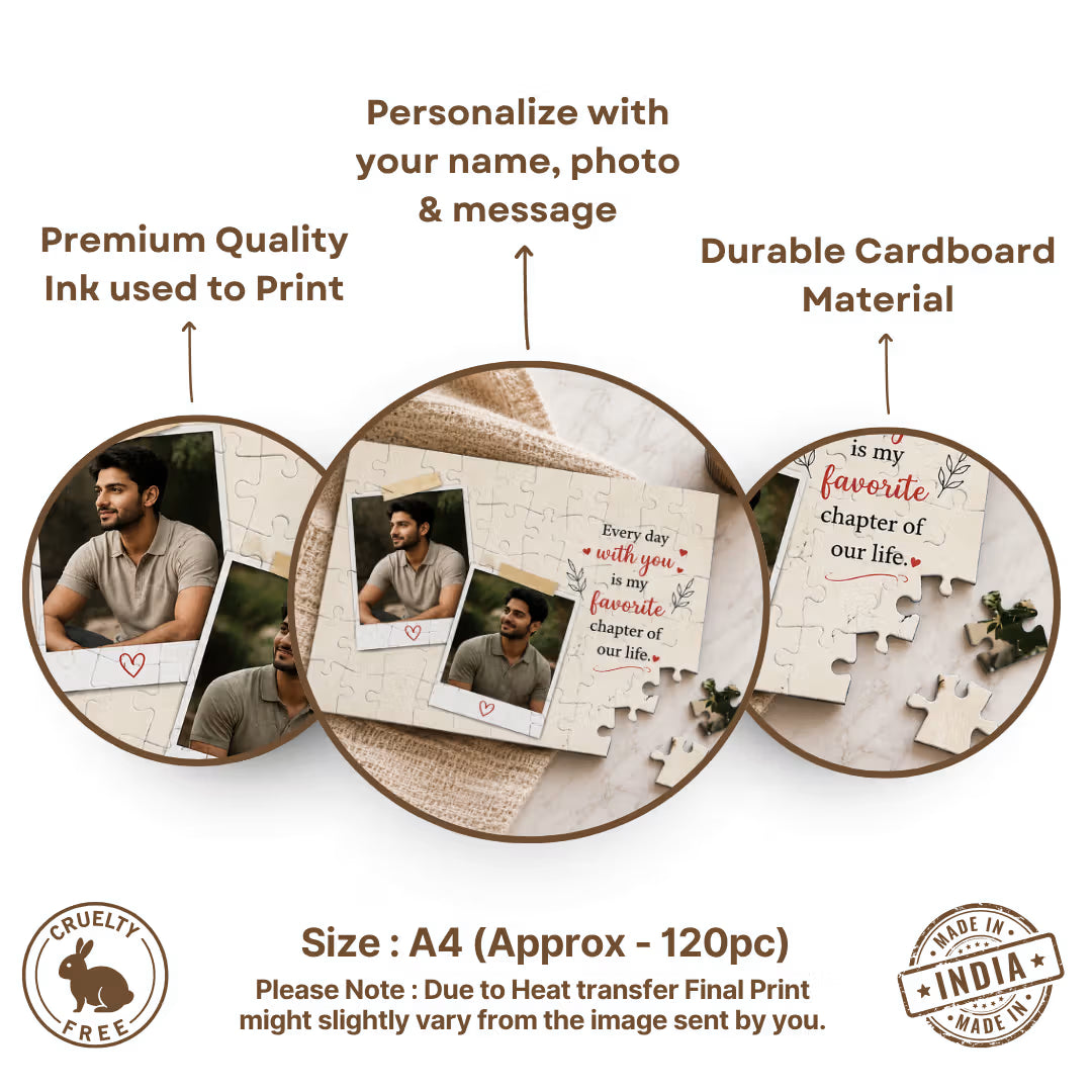 Personalized 2 Photo Love Puzzle for Husband