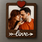Wooden Love Personalized Photo Fridge Magnet