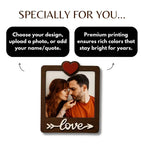 Wooden Love Personalized Photo Fridge Magnet