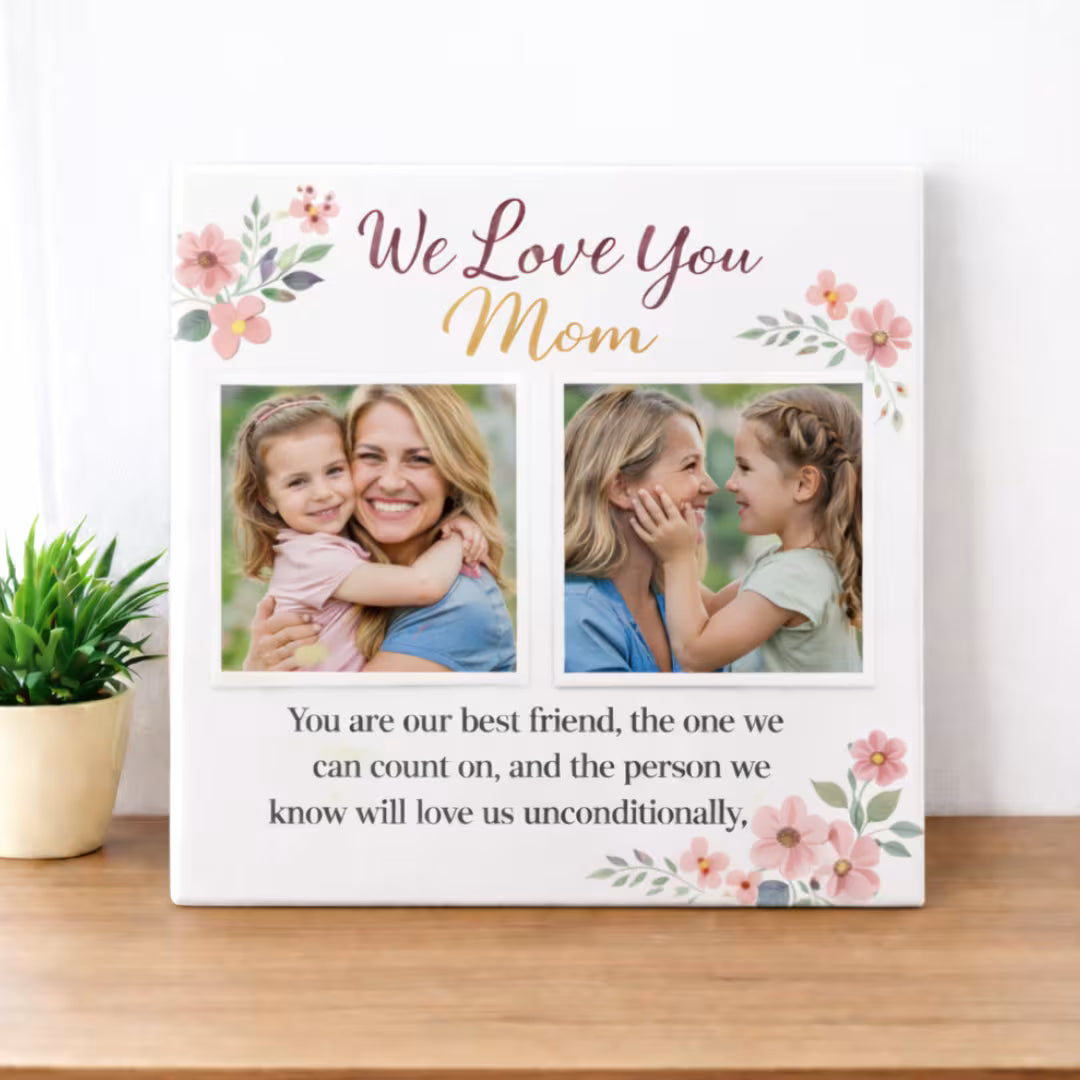 Customized Love you Mom Photo Ceramic Tile