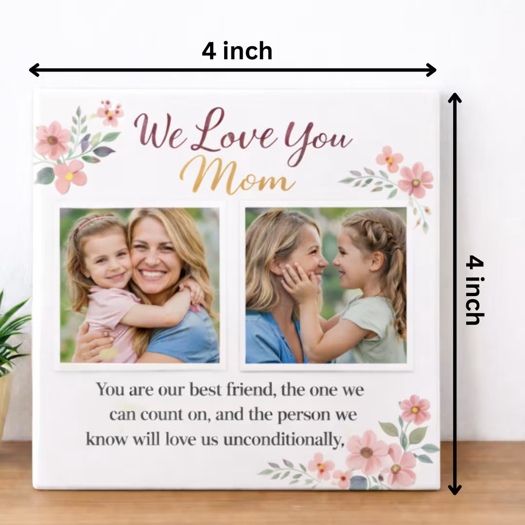 Customized Love you Mom Photo Ceramic Tile
