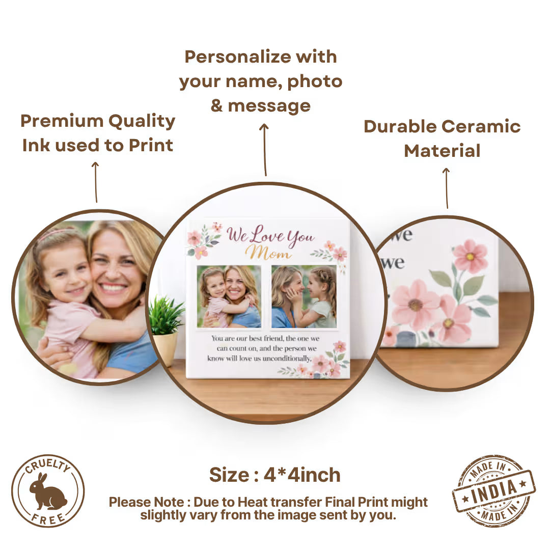 Customized Love you Mom Photo Ceramic Tile