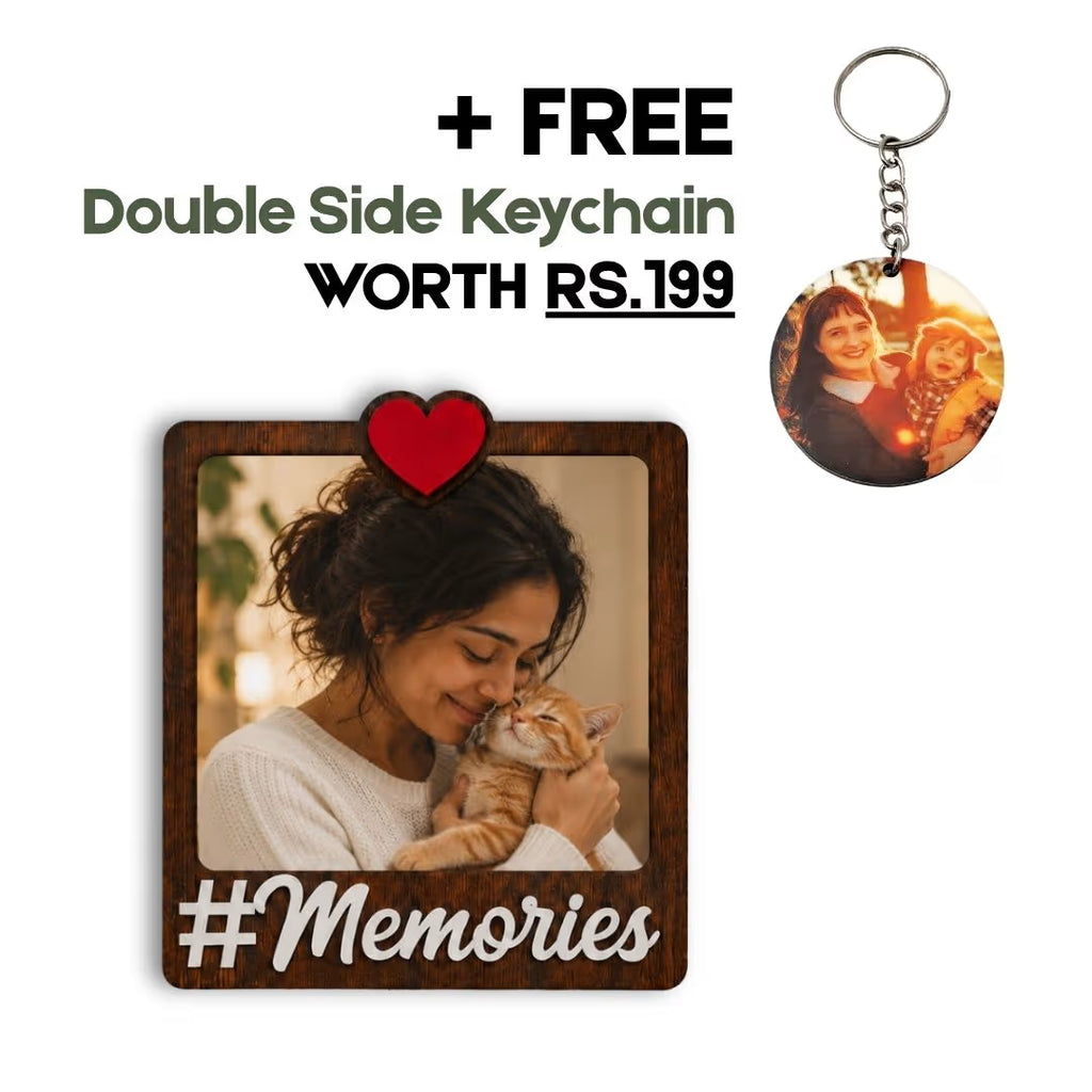 Wooden Personalized Memories Photo Fridge Magnet
