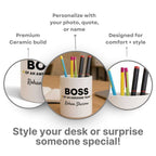 Photo Ceramic Customized Boss Pen Stand