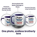 Brother Sister Personalized Mug Dark Blue