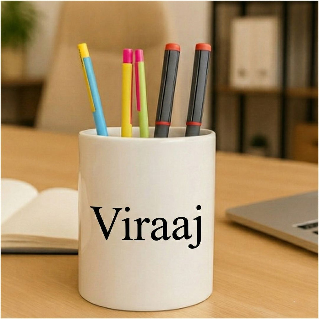 Customized Name Ceramic Pen Stand