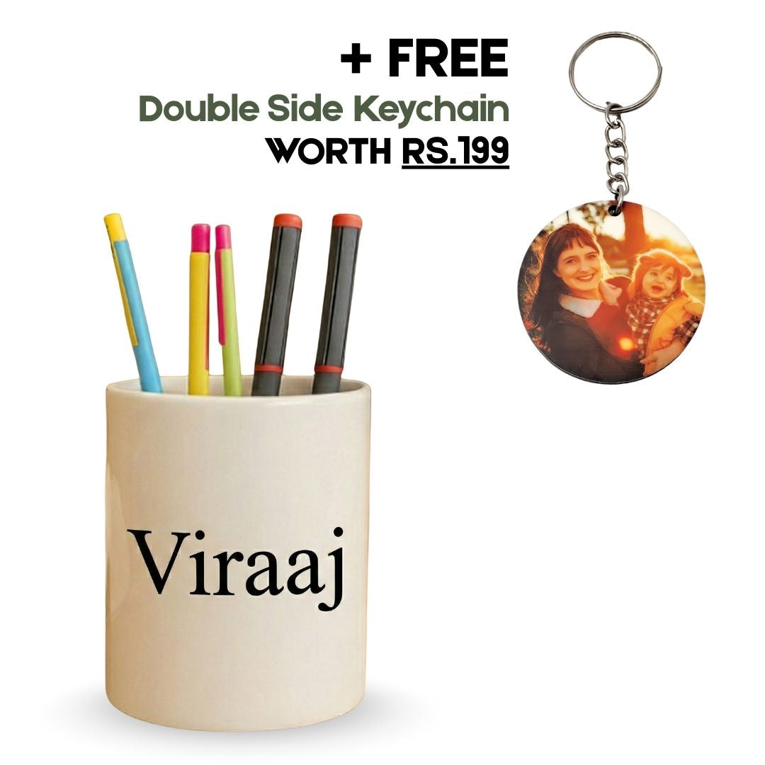 Customized Name Ceramic Pen Stand