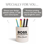Photo Ceramic Customized Boss Pen Stand