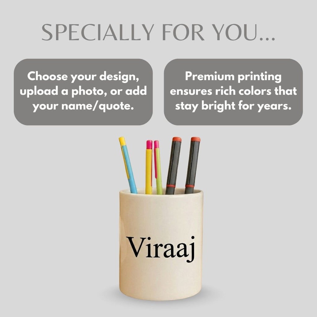 Customized Name Ceramic Pen Stand