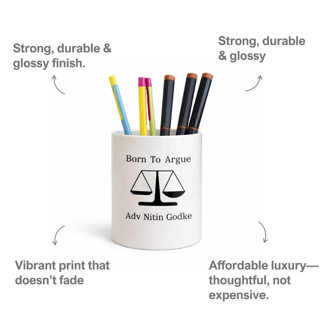 Born To Argue Personalized Ceramic Pen Stand