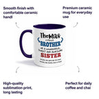 Brother Sister Personalized Mug Dark Blue