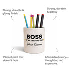 Photo Ceramic Customized Boss Pen Stand