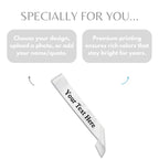 Customized White Sash for Birthday Parties, Anniversaries & Bride to Be