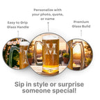 Customized Name & Initial Glass Beer Mug